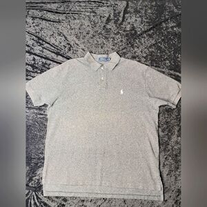 Polo Ralph Lauren Mens Heather Grey Classic Fit Cotton Polo Shirt Large XL #0381